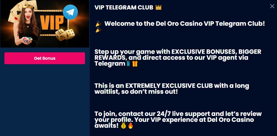 Get exclusive rewards through VIP Telegram club